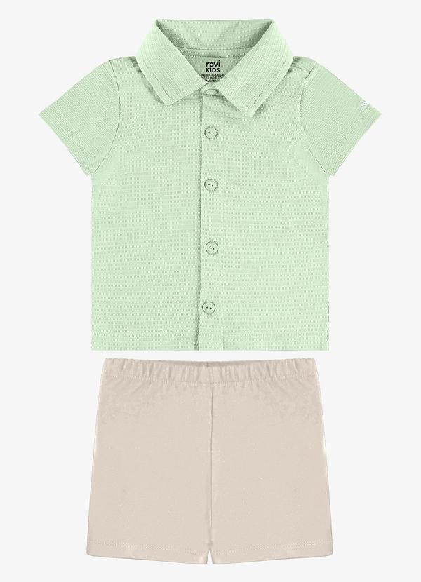 Conjunto Infantil Camiseta com Bermuda Verde