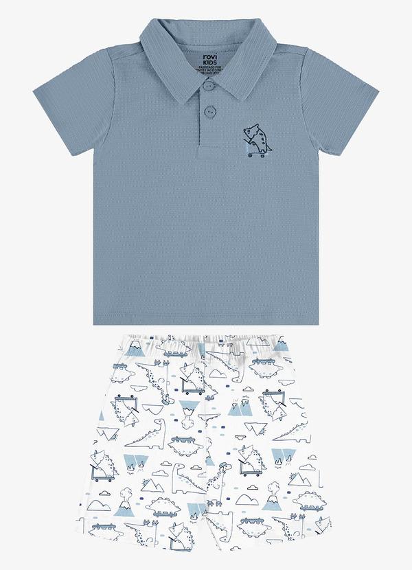 Conjunto Polo com Bermuda Infantil Azul