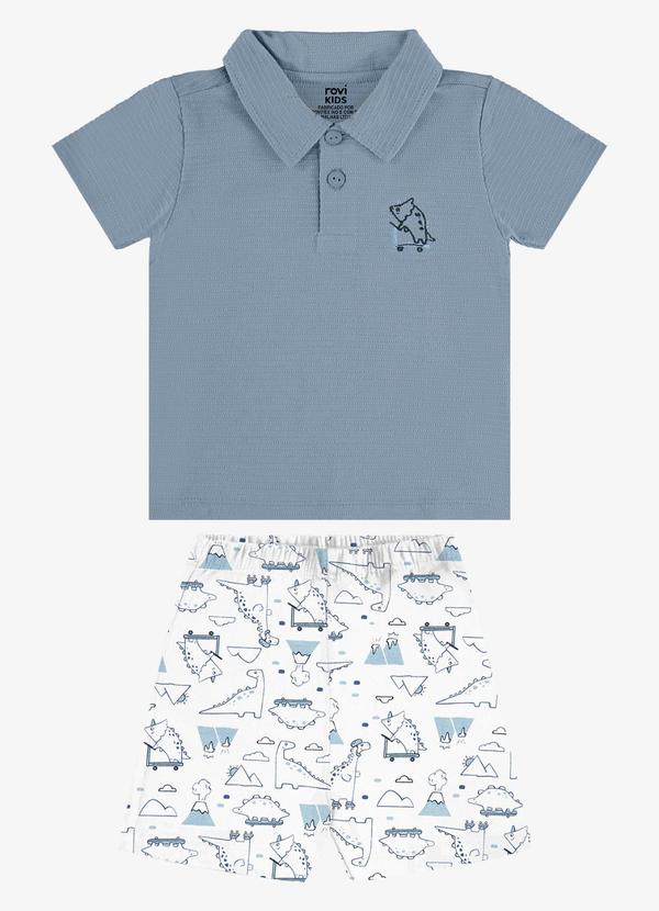Conjunto Polo com Bermuda Infantil Azul