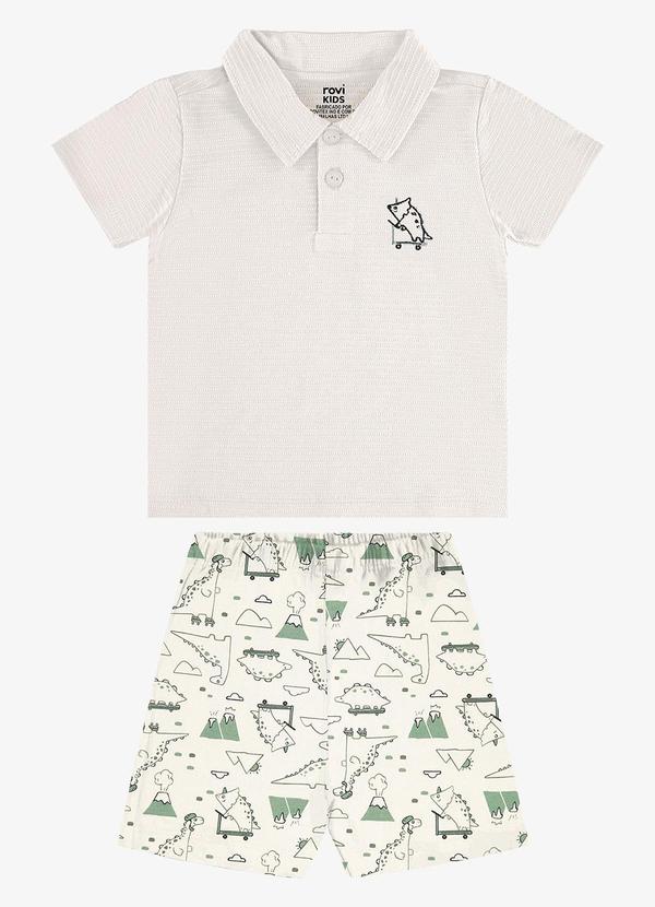 Conjunto Polo com Bermuda Infantil Bege