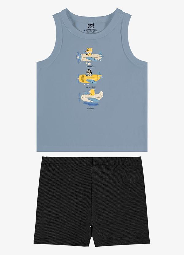Conjunto Regata com Bermuda Infantil Azul