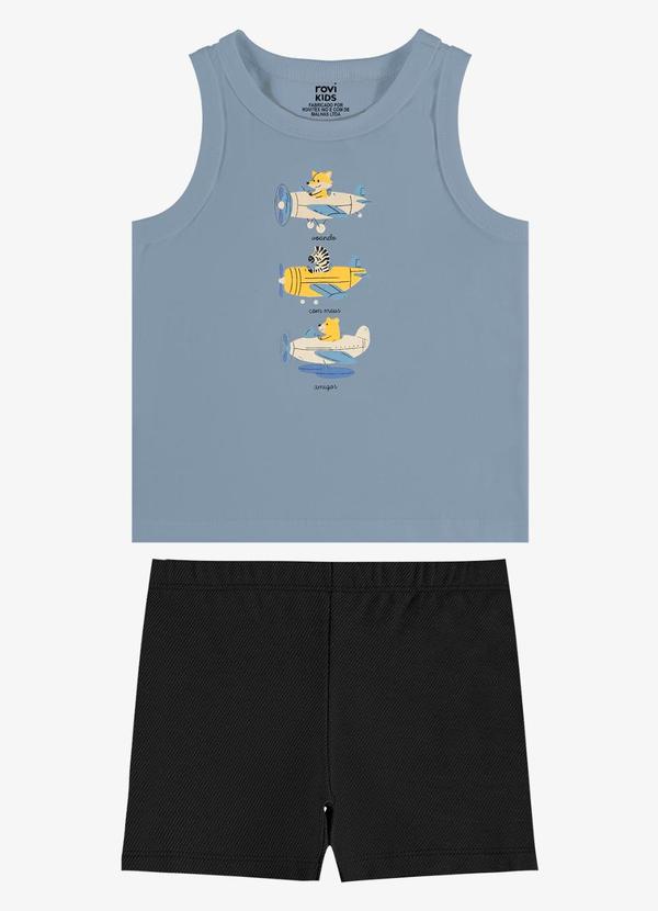 Conjunto Regata com Bermuda Infantil Azul