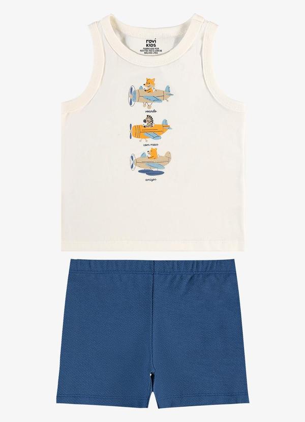 Conjunto Regata com Bermuda Infantil Bege
