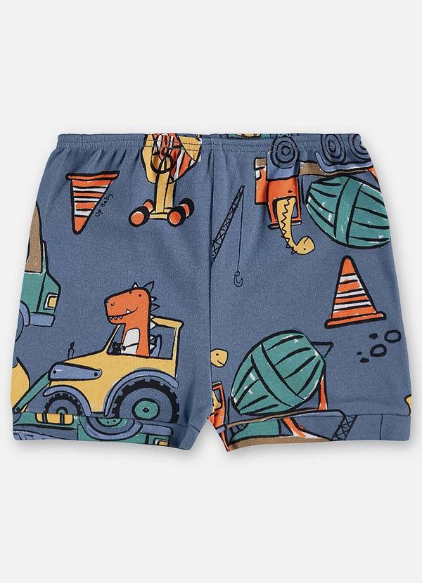 Short Suedine Bebê Menino Azul
