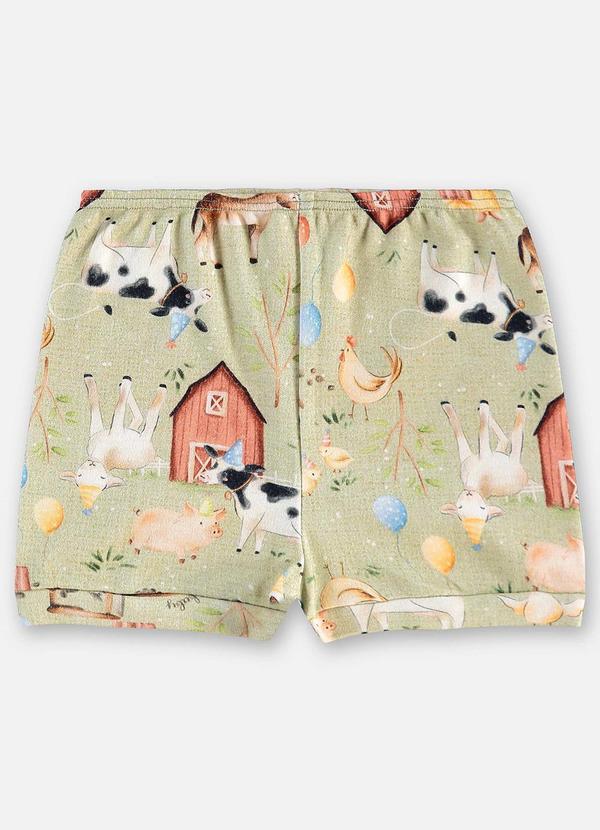 Vista 2 Short Suedine Bebê Menino Verde Up Baby Up Baby