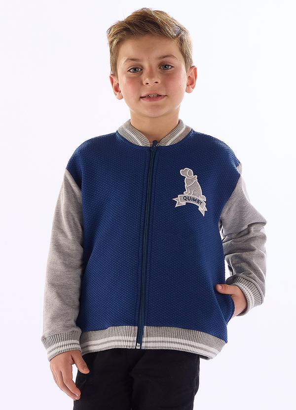 Jaqueta Bomber em Matelassê Azul