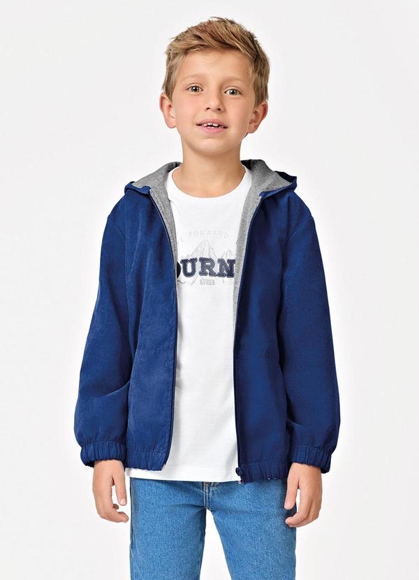 Jaqueta com Capuz Infantil Masculino Azul