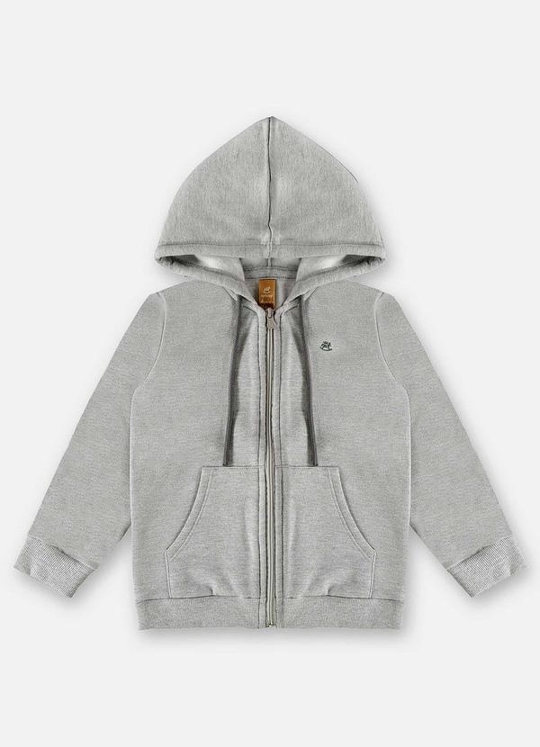 Jaqueta em Moletom Infantil Menino Cinza