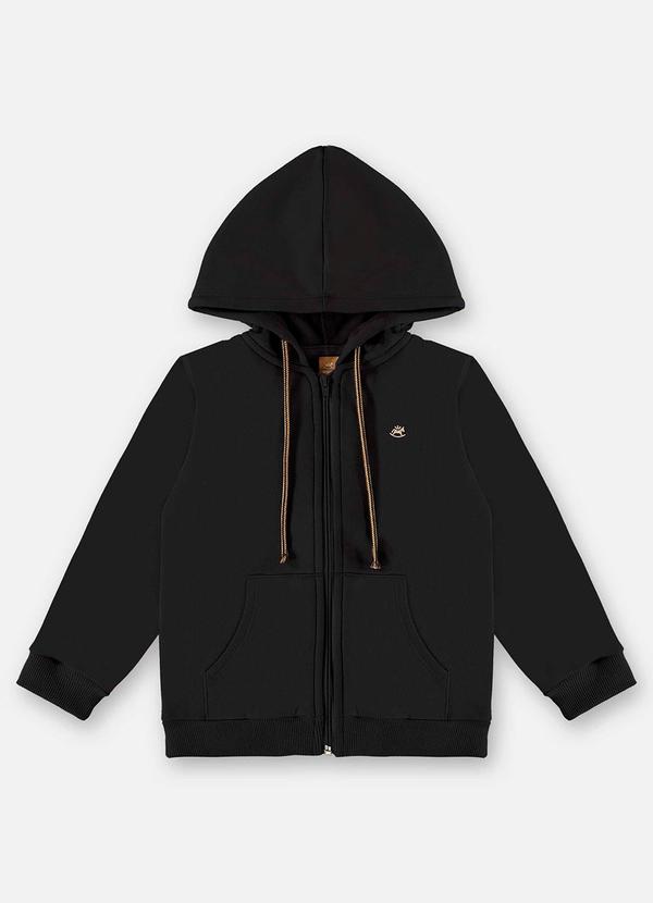 Jaqueta em Moletom Infantil Menino Preto