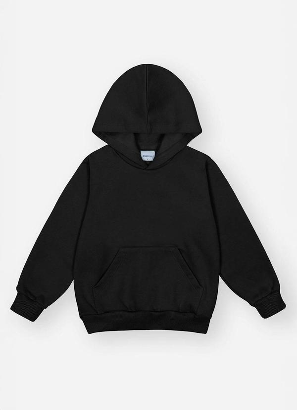 Jaqueta Felpada com Capuz Infantil Menino Preto