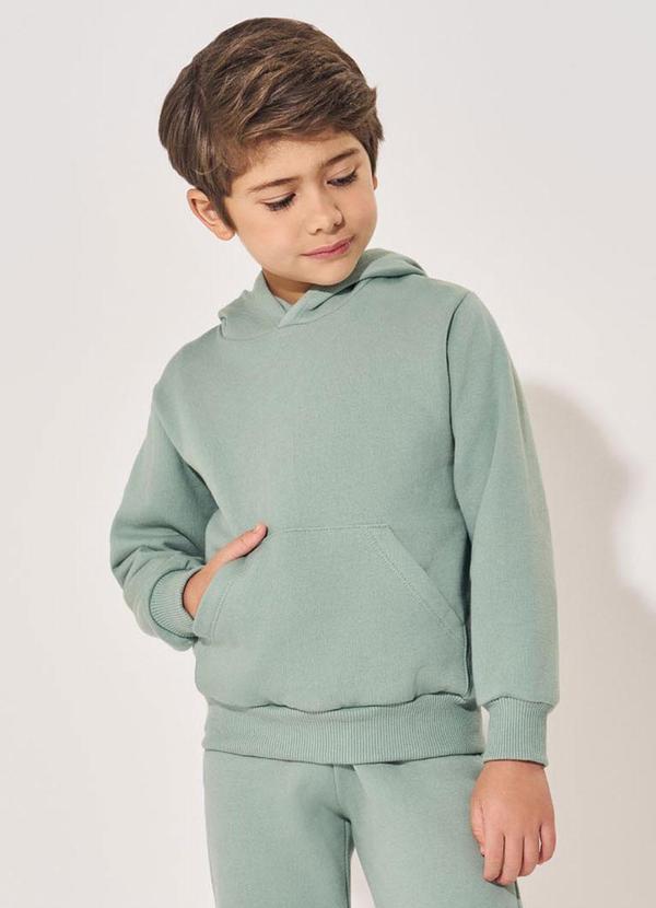 Jaqueta Felpada com Capuz Infantil Menino Verde