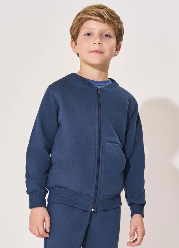 Jaqueta Felpada Infantil Menino Azul