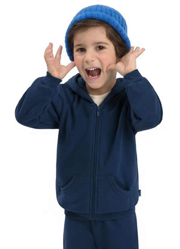 Jaqueta Infantil com Capuz Azul