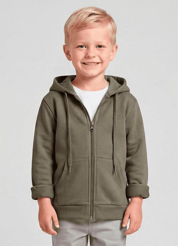 Vista 2 Jaqueta Infantil com Capuz Verde Trick Nick Trick Nick
