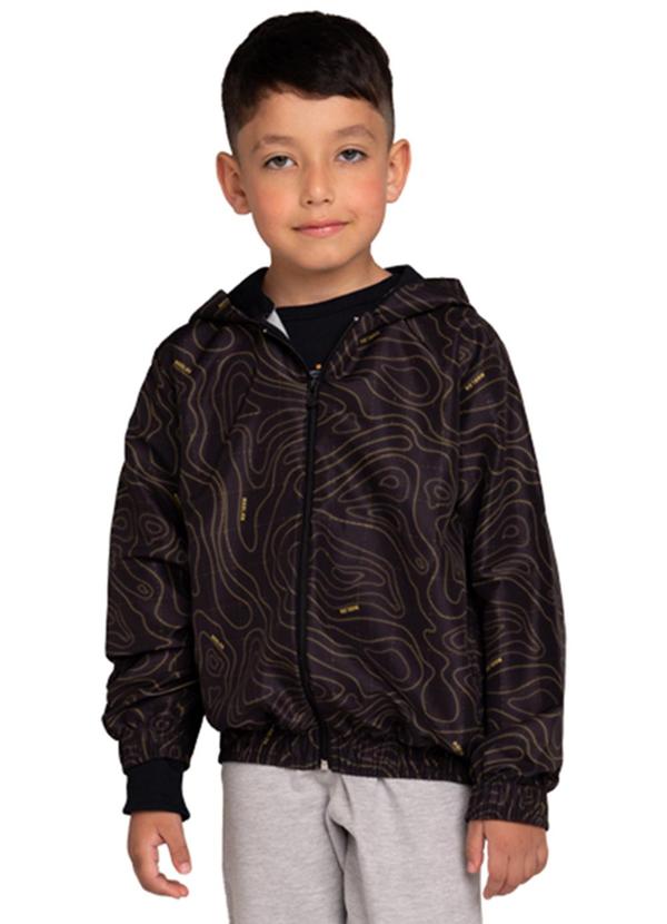 Jaqueta Infantil em Microfibra Lost Space Preto