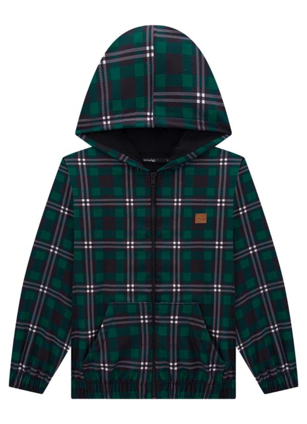 Vista 2 Jaqueta Infantil em Molecotton Xadrez Verde Ioluig Ioluig