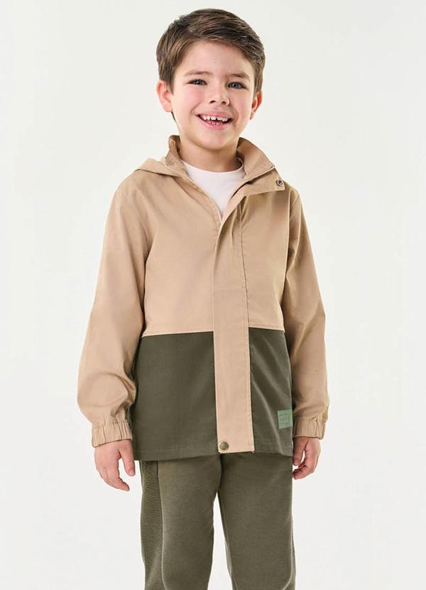 Vista 2 Jaqueta Infantil Masculina com Capuz Marrom Trick Nick Trick Nick