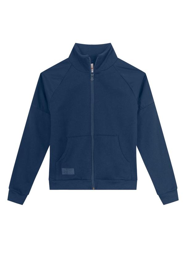 Vista 2 Jaqueta Infantil Menino em Moletom Azul Brandili Brandili