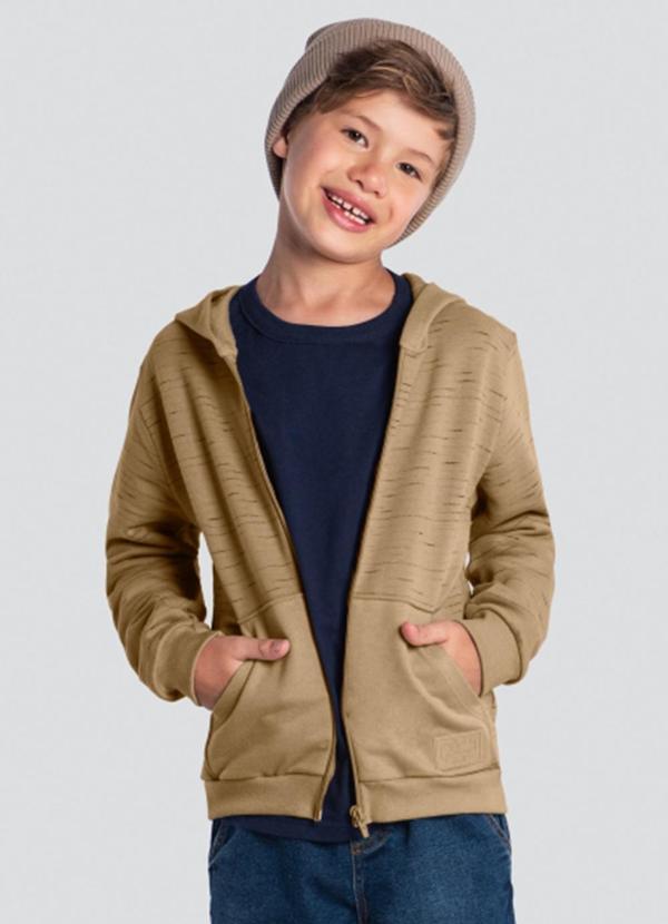 Jaqueta Infantil Menino em Moletom Marrom