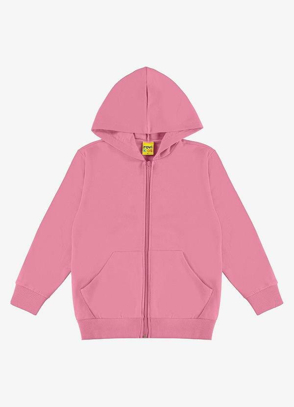 Jaqueta Infantil Moletom com Capuz Rosa