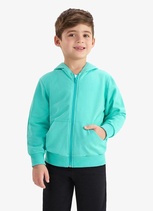 Jaqueta Infantil Moletom com Capuz Verde