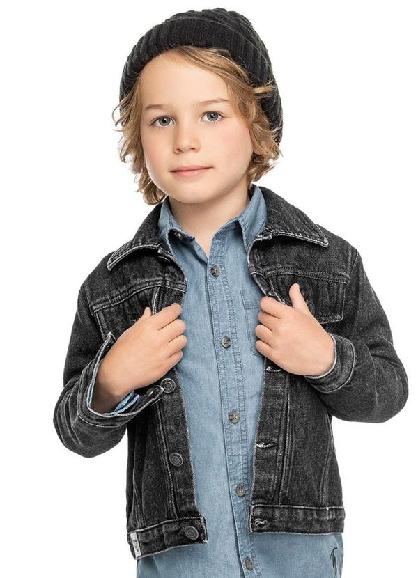 Vista 2 Jaqueta Jeans Infantil Rocker Preto Trick Nick Trick Nick