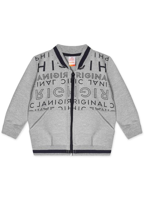 Jaqueta Moletom Infantil Masculina Cinza
