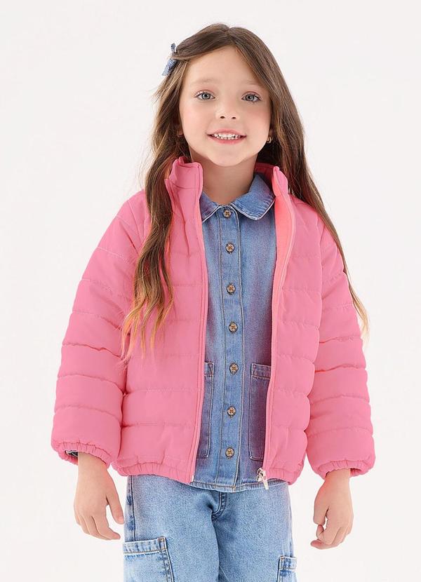 Jaqueta Puffer Unissex Infantil Rosa
