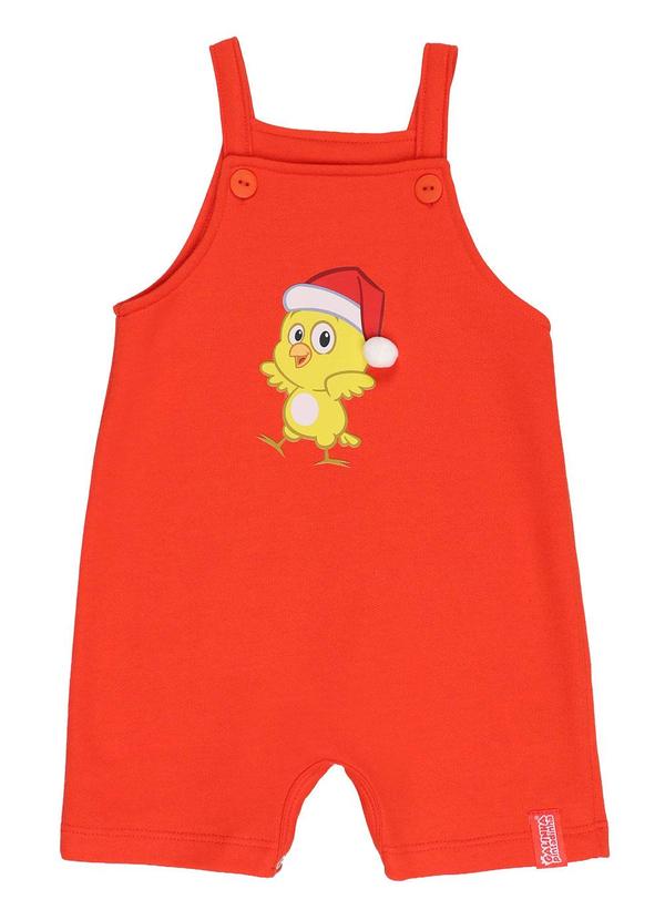 Vista 2 Jardineira Natal Galinha Pintadinha Vermelho Galinha Pintadinha