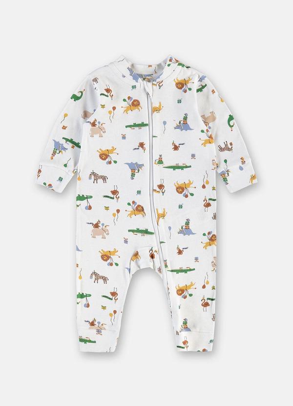 Macacão Bebê Zíper Frontal Estampado