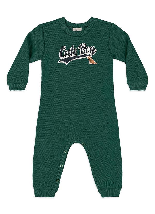 Macacão Cute Boy Bebê Matelassê Verde