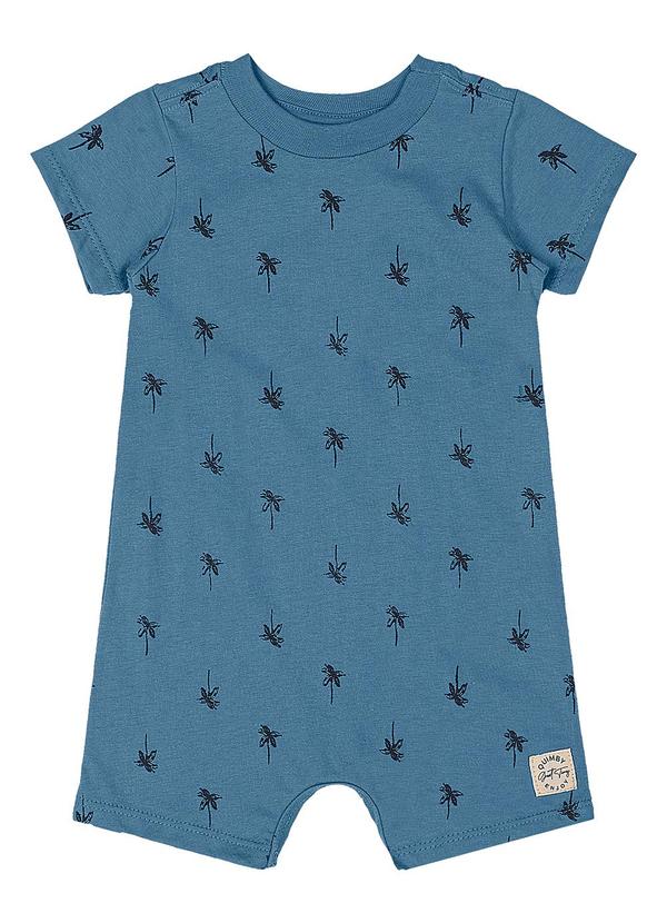 Macaquinho Bebê Algodão Estampado Quimby Azul