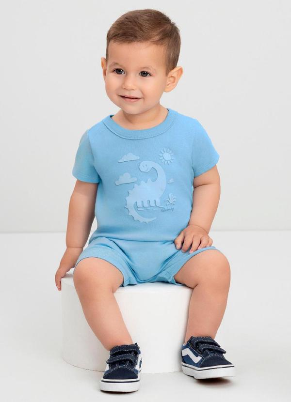 Macaquinho Dino para Bebê Menino Quimby Azul