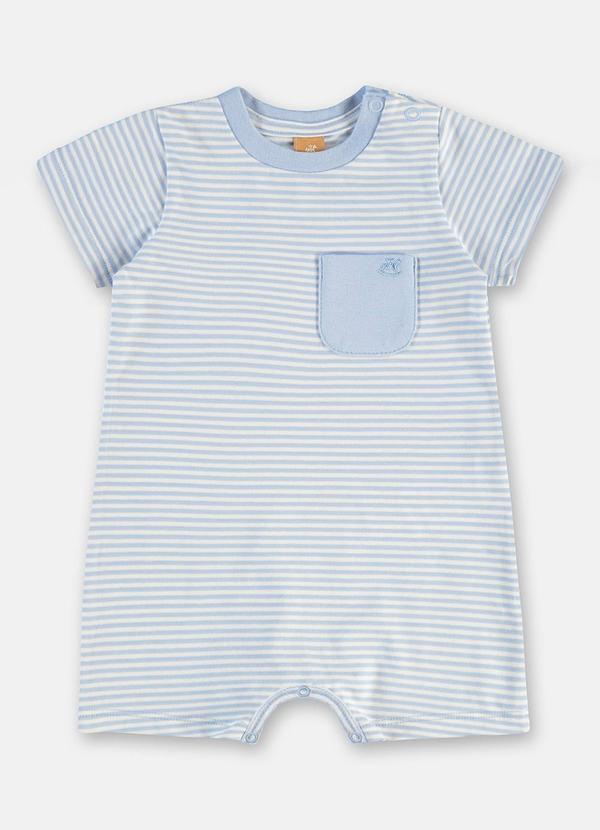 Macaquinho em Cotton para Bebê Menino Azul