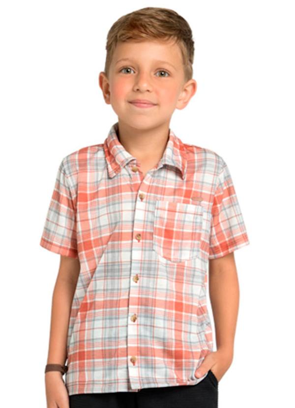 Vista 2 Camisa em Meia Malha Xadrez São João Marrom