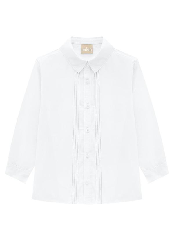 Vista 2 Camisa Infantil Menino Branco Milon Milon