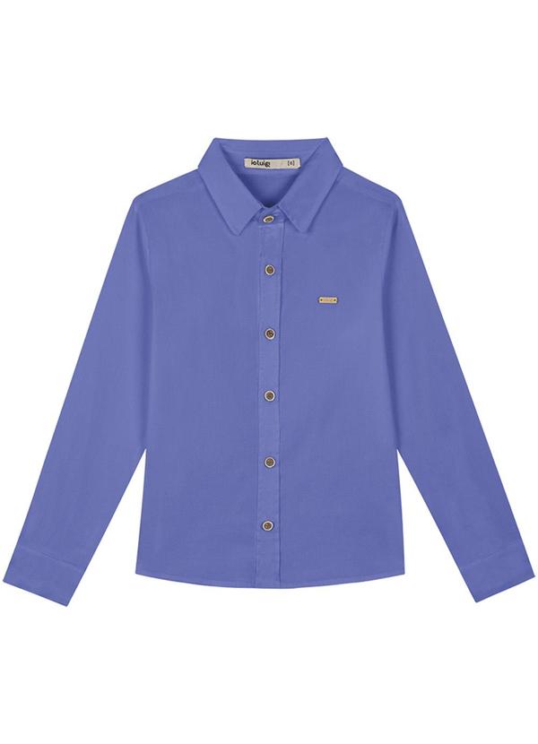 Vista 2 Camisa Menino em Tricoline Azul Ioluig Ioluig