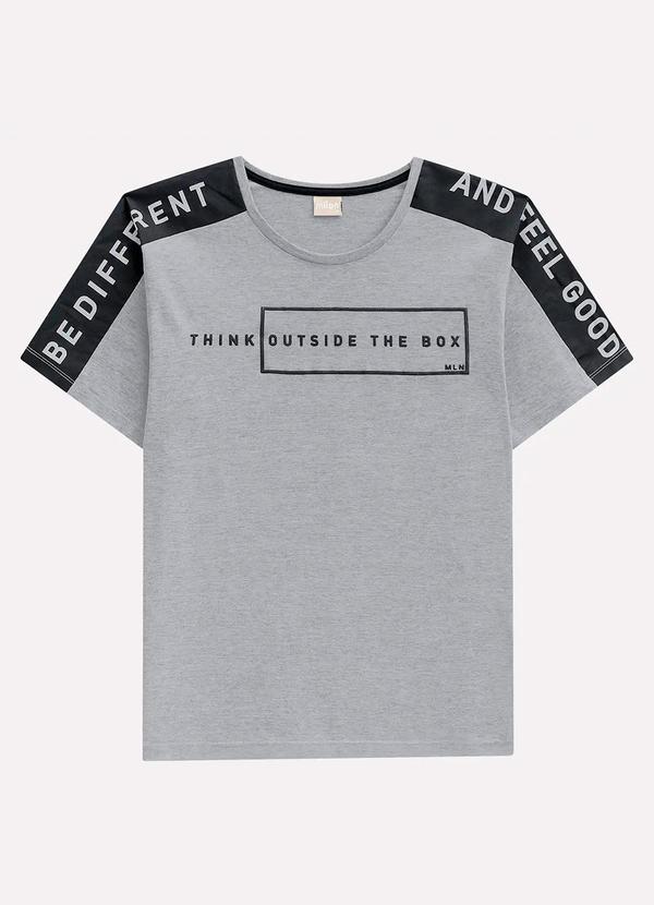 Vista 2 Camiseta Infanil Menino Lettering Cinza