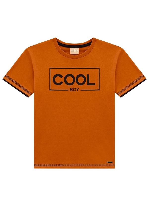 Vista 2 Camiseta Infantil Menino Estampa Marrom Milon Milon