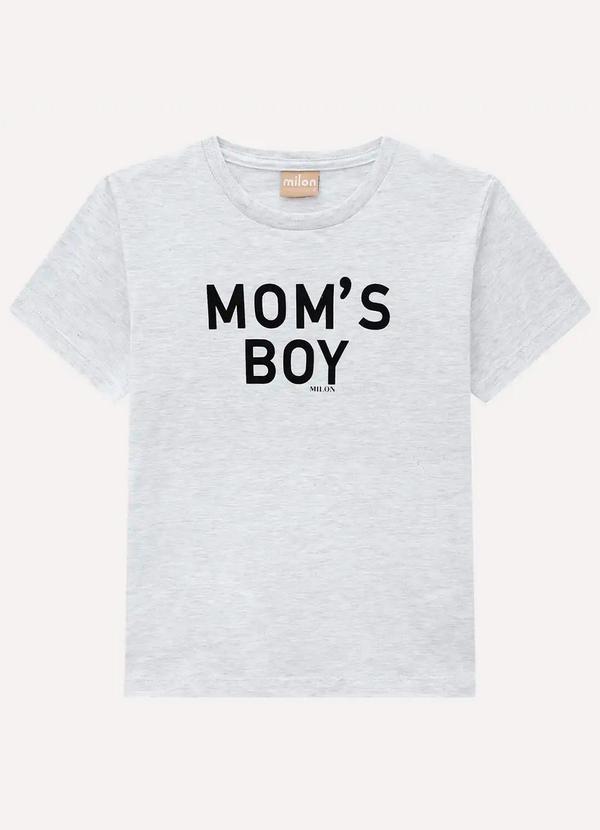 Vista 2 Camiseta Infantil Menino Lettering Cinza Milon Milon