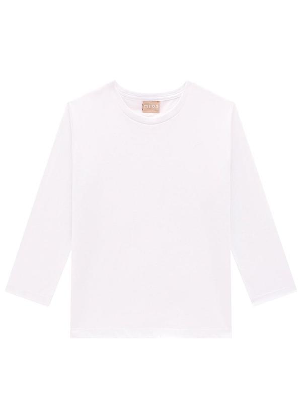 Vista 2 Camiseta Infantil Unissex Básica Branco Milon Milon