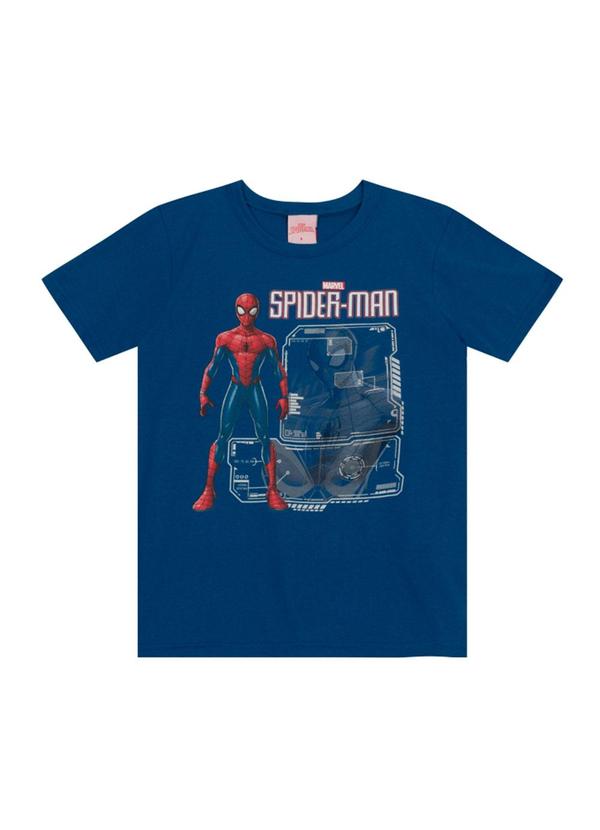 Vista 2 Camiseta do Homem-Aranha Metalizado Azul Brandili Brandili