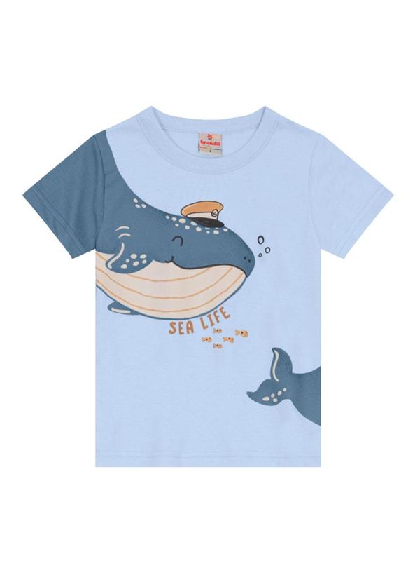 Vista 2 Camiseta Infantil Menino de Baleia Azul Brandili Brandili