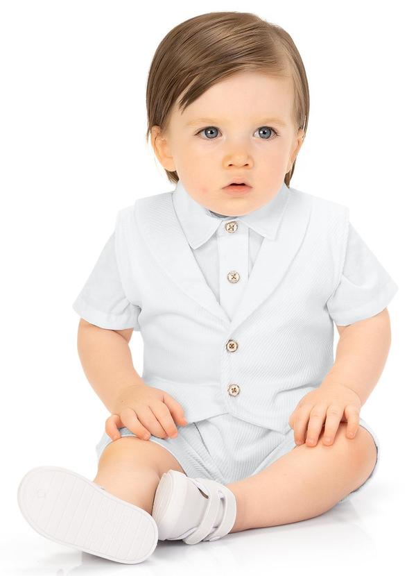 Conjunto Bebê Menino em Algodão Branco