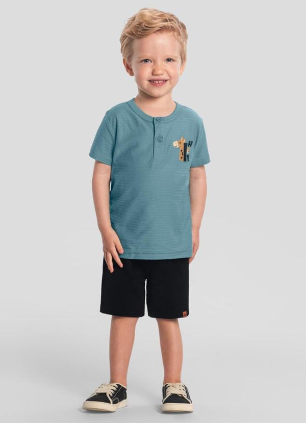Conjunto Infantil Menino de Girafa Azul