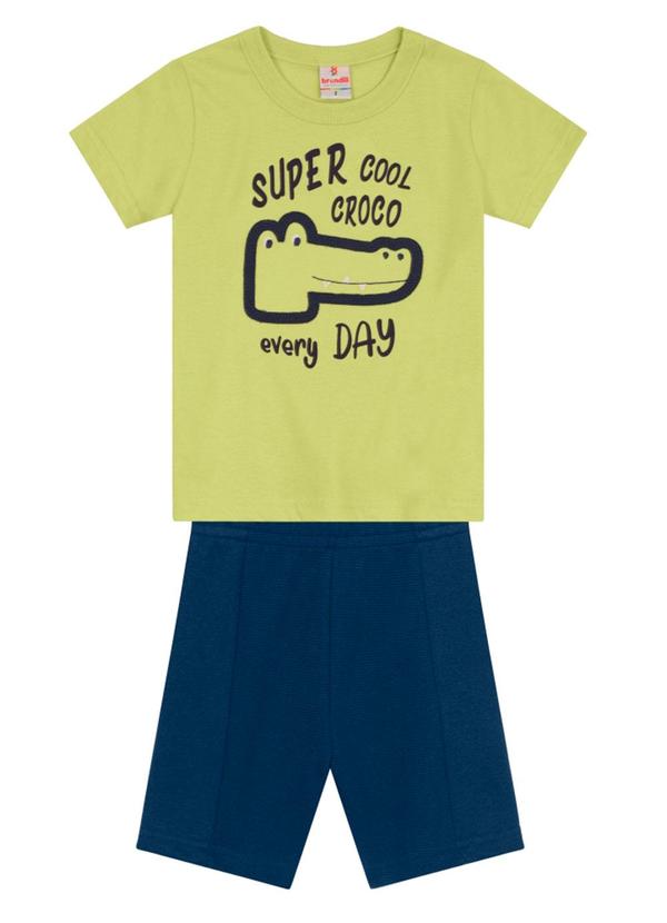Vista 2 Conjunto Infantil Menino de Jacaré Verde Brandili Brandili