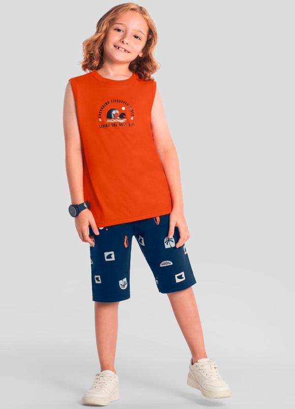 Conjunto Infantil Menino de Surf em Gel Laranja