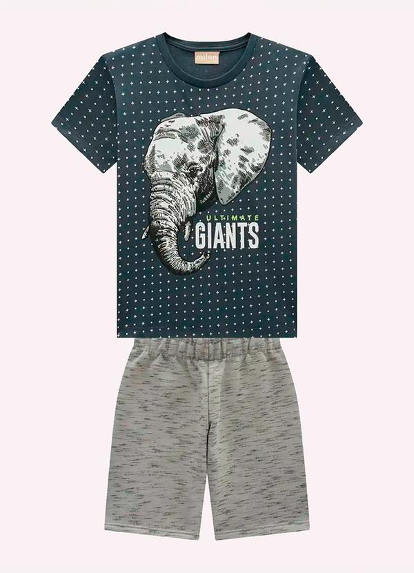 Conjunto Infantil Menino Elefante Cinza
