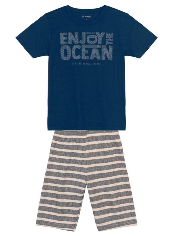 Conjunto Infantil Menino em Puff Azul