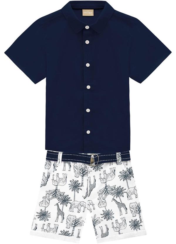 Vista 2 Conjunto Infantil Menino Estampa Azul Milon Milon